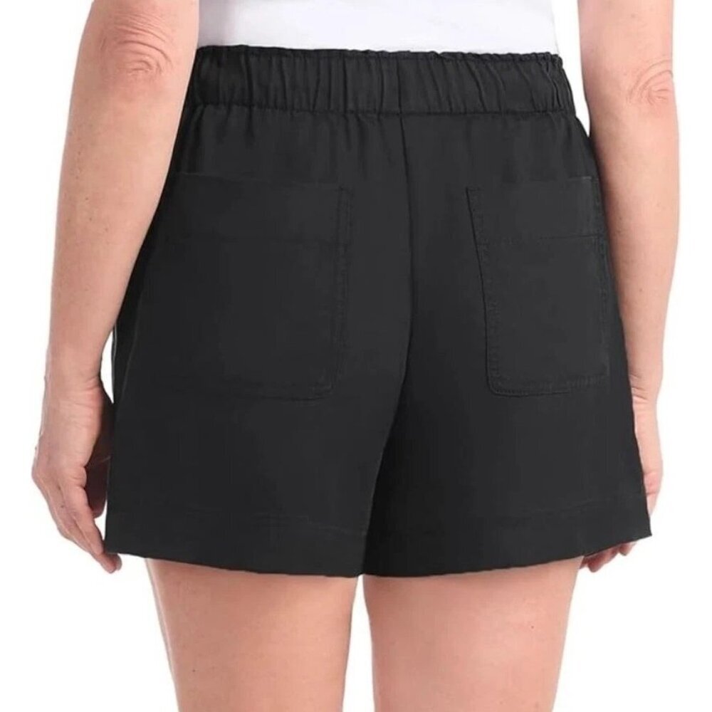 Hilary Radley Women's M Black Tencel Pull-On Shorts W/Side Pockets n1041 - Picture 3 of 10